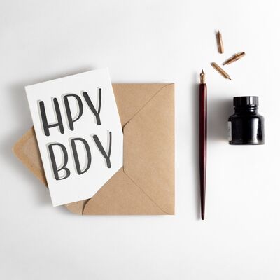 Tarjeta tipográfica HPY BDY