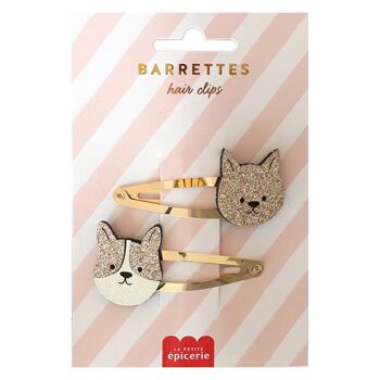 Barrettes cheveux - Chien et chat (250048) 1