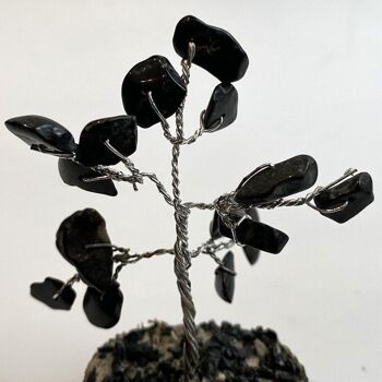 Arbre à micro-pierres précieuses, 15 perles, 6 cm, agate noire 2