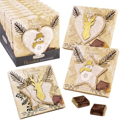 ESTUCHE PRALINÉ DE CHOCOLATE NAVIDAD BLANCO PARA COLGAR 103g - Caja de 8 estuches