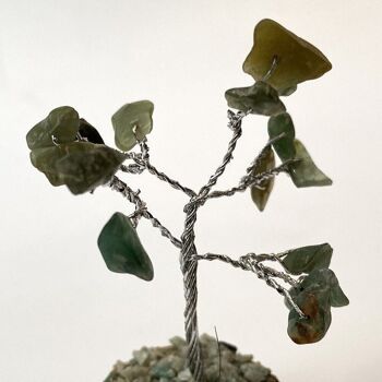 Micro arbre à pierres précieuses, 15 perles, 6 cm, aventurine verte 2