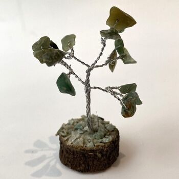 Micro arbre à pierres précieuses, 15 perles, 6 cm, aventurine verte 3