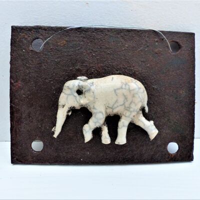 Elephant copper plate