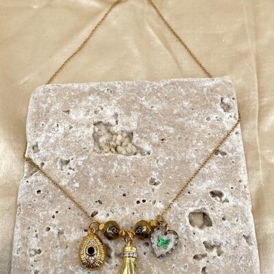 Lucky Greek Trio Necklace - Gold Plated