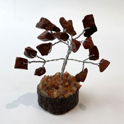 Mikro-Edelsteinbaum, 15 Perlen, 6 cm, roter Jaspis