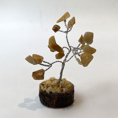 Mikro-Edelsteinbaum, 15 Perlen, 6 cm, gelber Aventurin