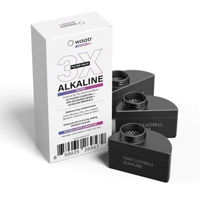 Filtros complementarios WAATR PureMax 4D - Paquete de 3 (alcalinos)