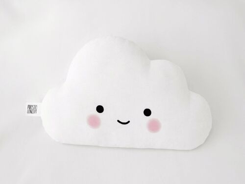 Open Eyes White Cloud Cushion With Pink Cheeks