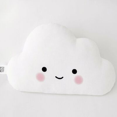Open Eyes White Cloud Cushion With Pink Cheeks
