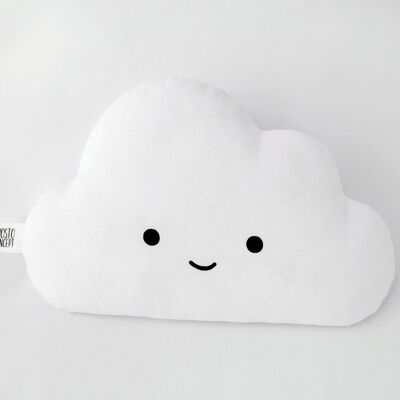 Coussin Nuage Blanc Yeux Ouverts