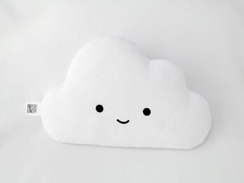 Coussin Nuage Blanc Yeux Ouverts