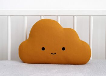Coussin Nuage Yeux Ouverts Moutarde 2