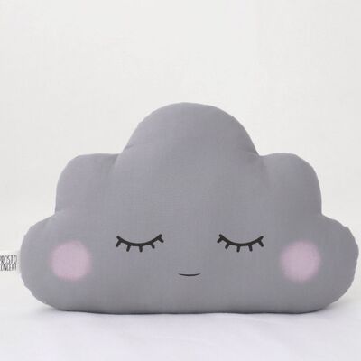 Cojín Sleepy Nube Gris Con Mejillas Rosadas