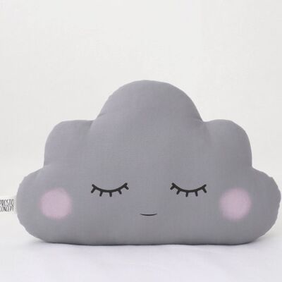 Sleepy Grey Cloud Kissen mit rosa Wangen