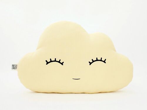 Smiling Pastel Yellow Large Cloud Cushion