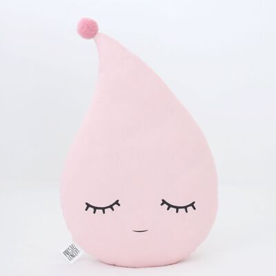 Sleepy Pale Pink Raindrop Cushion With Pink Pompom