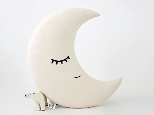 Beige Crescent Moon Cushion