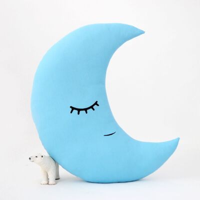 Blue Crescent Moon Cushion