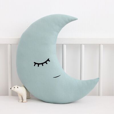 Dusty Mint Crescent Moon Cushion