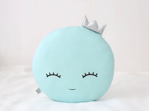 Mint Full Moon Cushion With Silver Crown