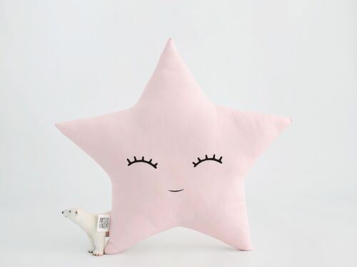 Smiling Pale Pink Star Cushion
