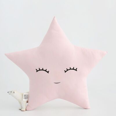 Smiling Pale Pink Star Cushion