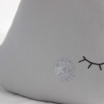 Gray Whale Cushion With Silver Cheeks