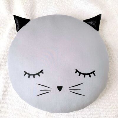 Coussin chat gris