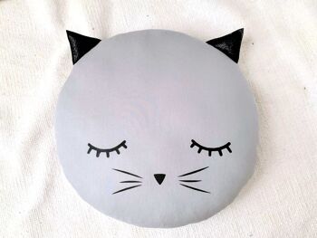 Coussin chat gris