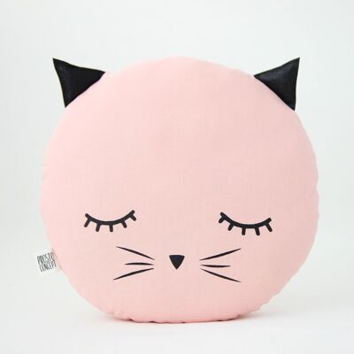 Coussin chat rose