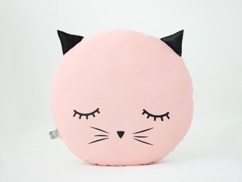 Coussin chat rose