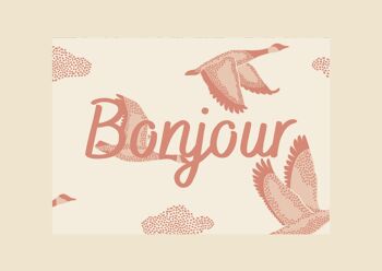 Carte Birdy Bonjour - fabriquée en France 1