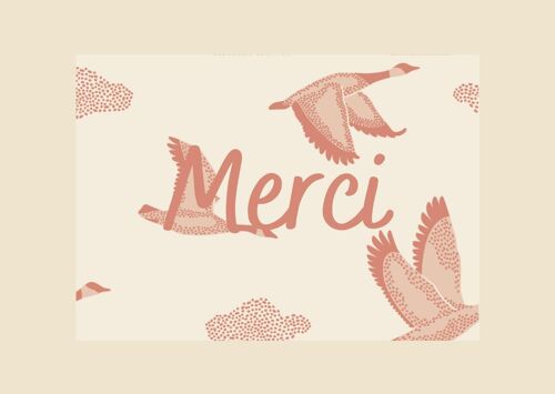Carte Birdy Merci - fabriquée en France