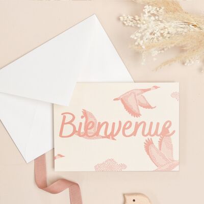 Carte Birdy Bienvenue - fabriquée en France