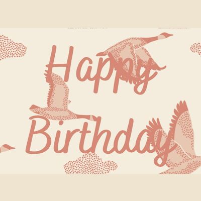 Tarjeta Birdy Happy Birthday - hecha en Francia