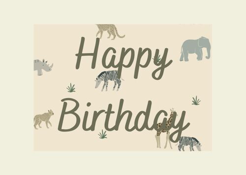 Carte Savane Happy Birthday - fabriquée en France