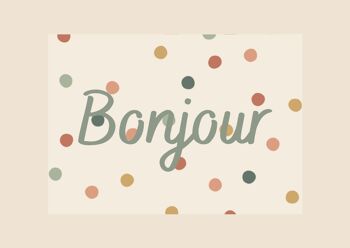 Carte Confettis Bonjour - fabriquée en France 1