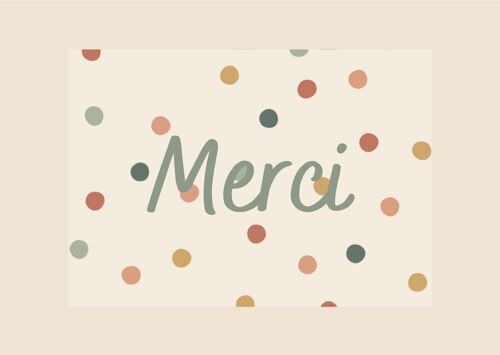 Carte Confettis Merci - fabriquée en France
