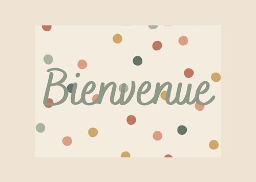 Carte Confettis Bienvenue - fabriquée en France