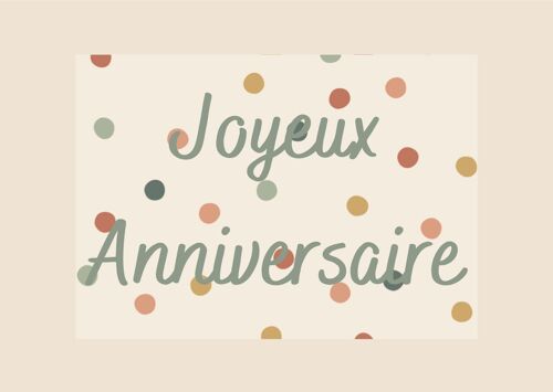 Carte Confettis Joyeux anniversaire - fabriquée en France