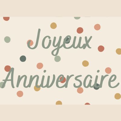 Carte Confettis Joyeux anniversaire - fabriquée en France