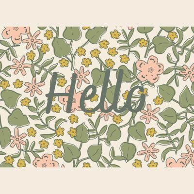 Lily Hello card - made in France
