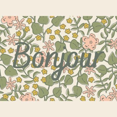 Lily Bonjour card - made in France