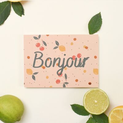 Tarjeta Juicy Bonjour - fabricada en Francia