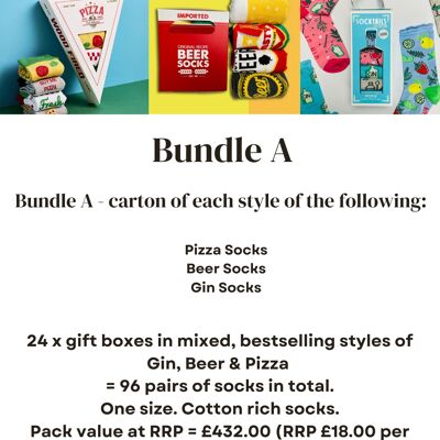 Bundle A Sock Collection - Pizza, Beer, Gin