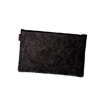 Pochette Léopard En Feutre Anthracite Ligne Pocket Bertoni 2