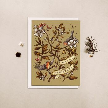 Mini carte Oiseaux de Noël 1