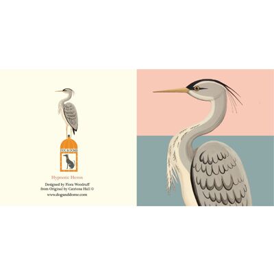 Hypnotic Heron card with recycled envelope