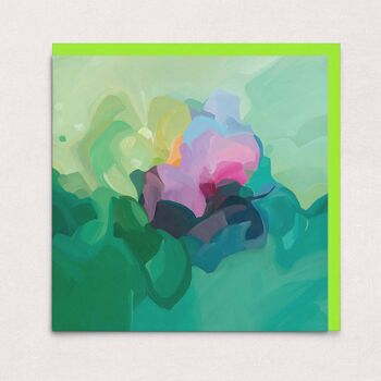 Carte de vœux abstraite | Art abstrait vert | Carte verte jade 1