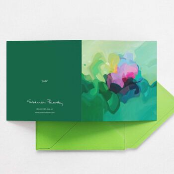 Carte de vœux abstraite | Art abstrait vert | Carte verte jade 2